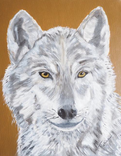 Wolf; 40 x 50 cm; Acryl auf Leinwand