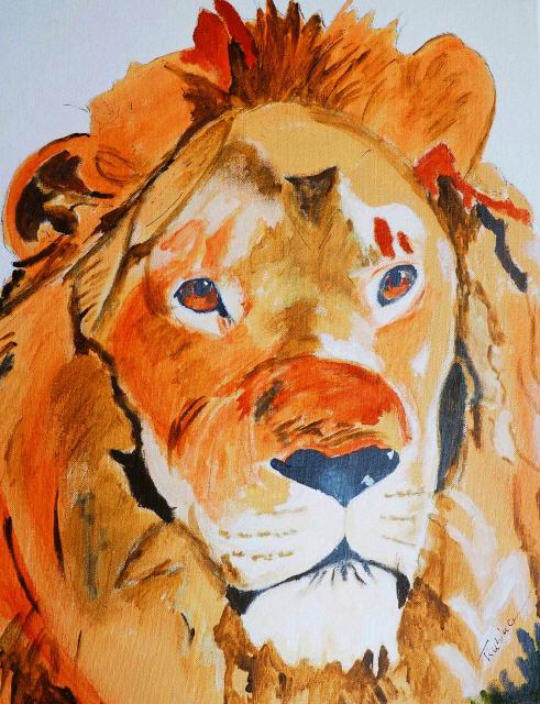 Löwe; 40 x 50 cm; Acryl auf Leinwand