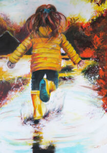 PFÜTZENHÜPFER · Acryl auf Leinwand · Format: 100 x 70 cm